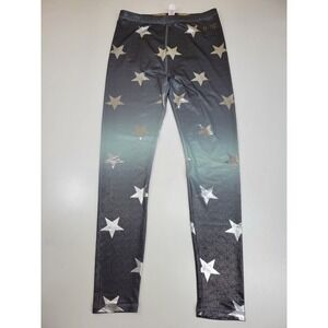 Justice Active Girls Leggings Size 18/20 Gray Silver Star Ombre Athletic Stretch
